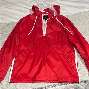 Red Forever 21 Men’s Windbreaker Jacket with Hood